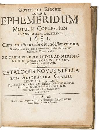 Kirch, Gottfried (1639-1710) Annus I (-X) Ephemeridum Motuum Coelestium ad Annum Aerae Christianae 1681-[1690].